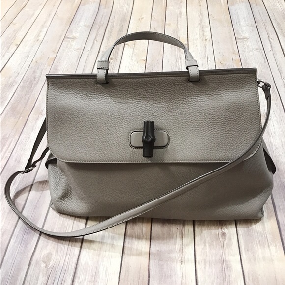 Gucci Handbags - Gucci Grey Daily Tote w/Bamboo & Horsebit Details